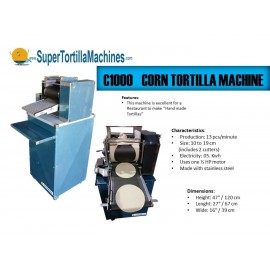 C1000 Máquina para Tortillas de Harina de Maíz - Diseño Compacto 