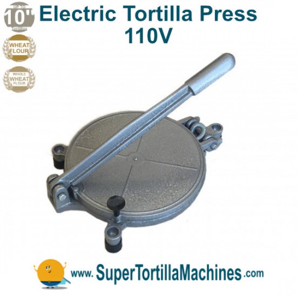 Electric Tortilla Press / maker for wheat flour tortillas and corn tortillas 10"