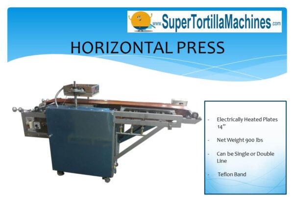 Horizontal Press Wheat Flour tortilla machine