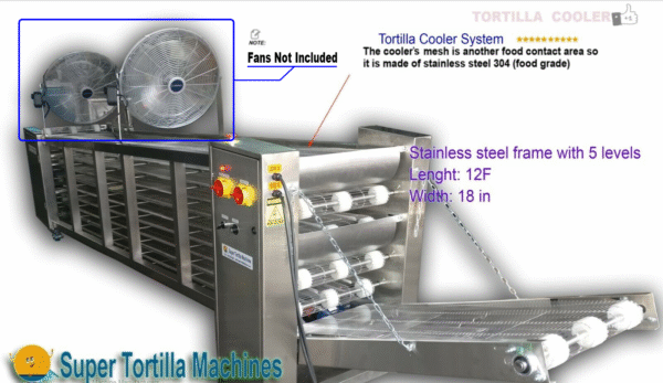 5 Levels Tortilla Cooler Stainless Steel - Fans Not Included